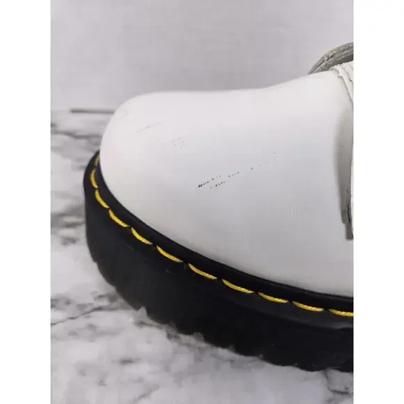 Dr Martens Britain - White 20 Hole Knee High Platform Boots - Womens 8 - Picture 9 of 16